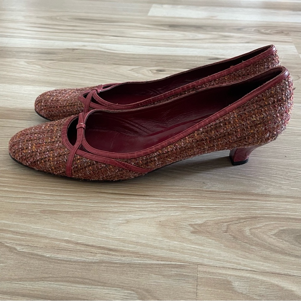 Martinez Valero Red Tweed Heels - Picture 3 of 8